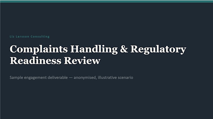 assess your financial services regulatory, risk or customer issue