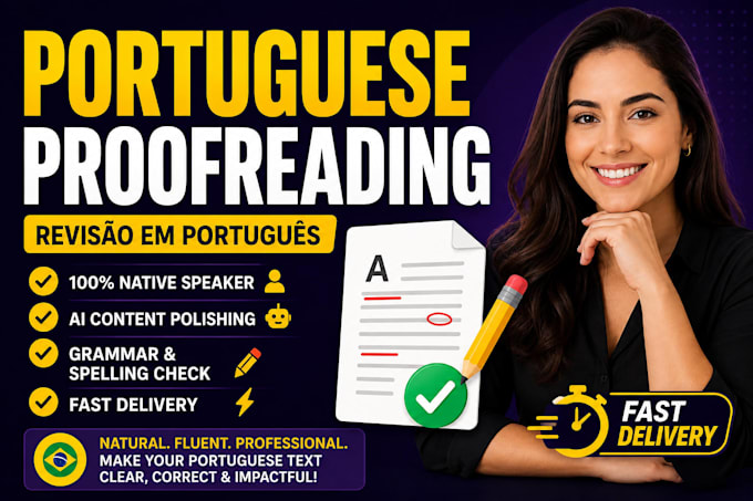 proofread and edit your portuguese text professionally