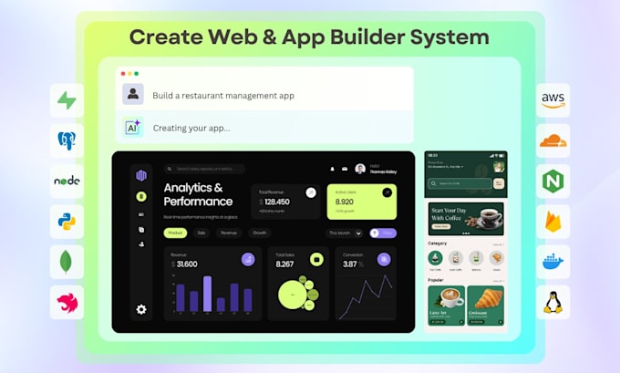 develop web and mobile app builder system as a fullstack engineer
