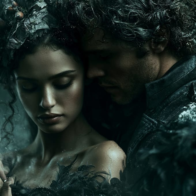 fantasy book cover, dark romance, book cover design