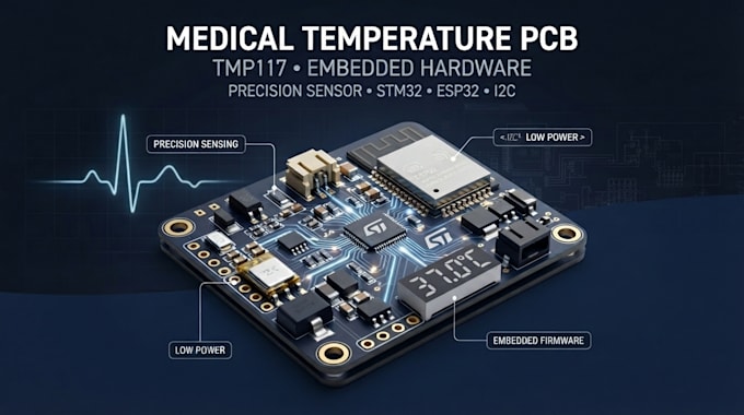 design medical temperature sensor pcb, tmp117 and embedded hardware