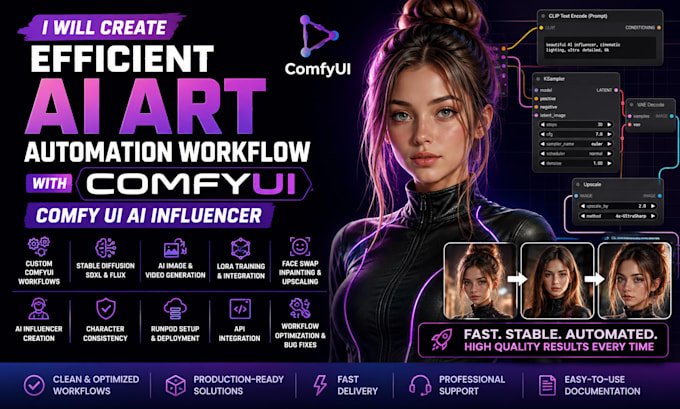 create efficient ai art automation workflow with comfyui ai influencer
