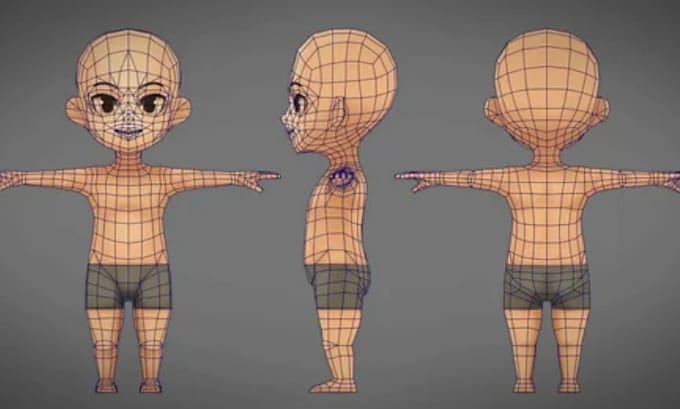 create low poly 3d game characters with rigging textures and game ready topology