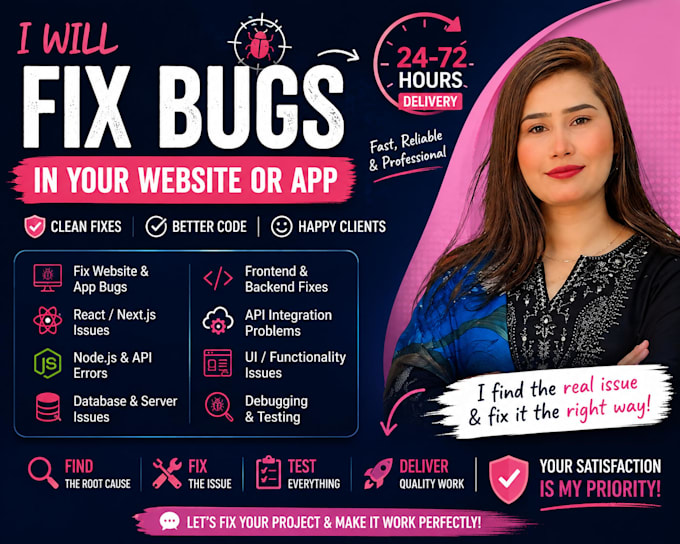 solve any bug in your project 24 hours