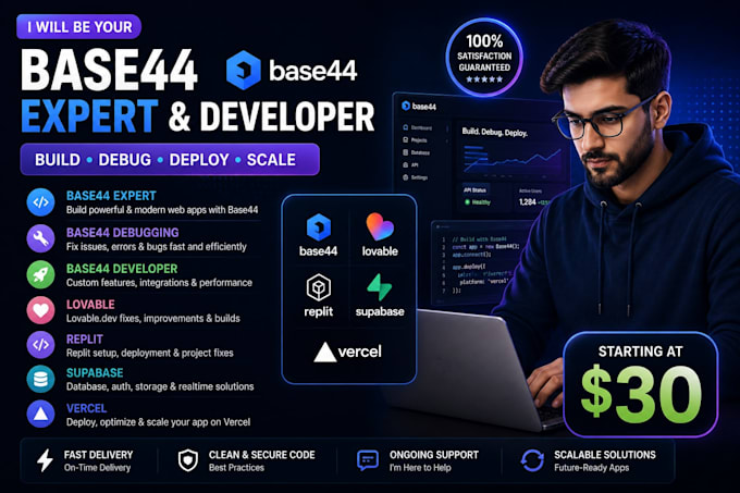 base44 expert base44 developer base44 debugging lovable replit supabase vercel