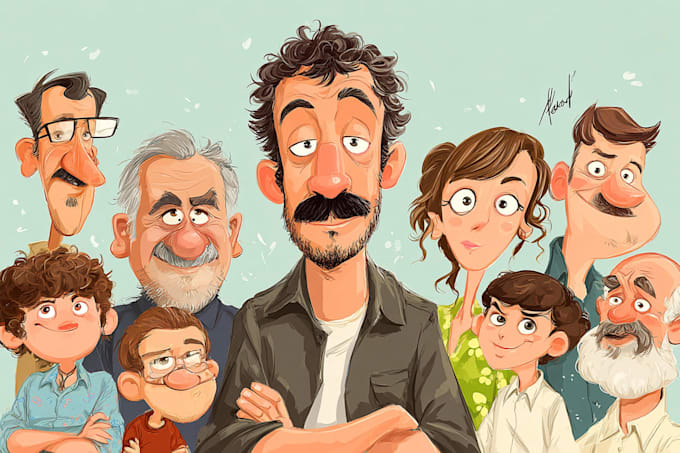 create a custom cartoon caricature illustration
