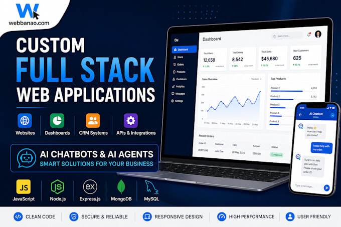 develop a custom full stack web application with ai features