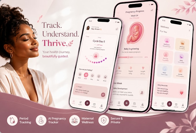 develop period tracker app ai pregnancy tracker health app maternal wellness app