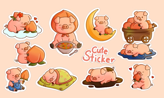 draw cute kawaii custom sticker designs
