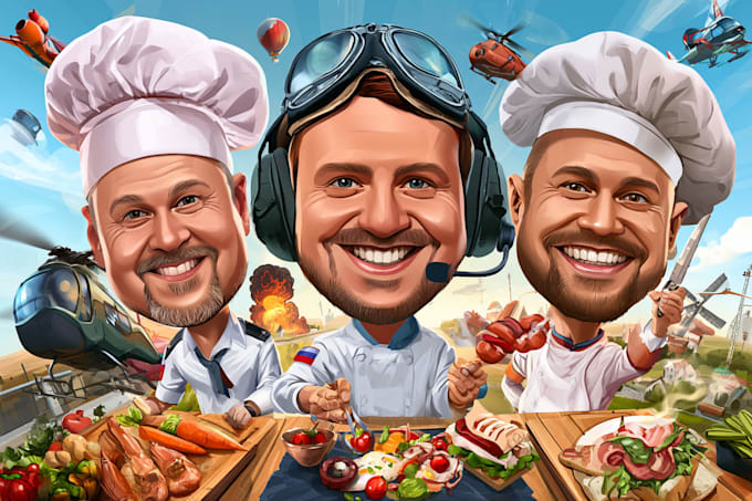 draw a funny cartoon caricature portrait