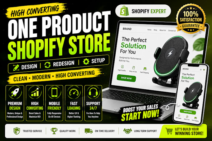 build you a one product shopify dropshipping store