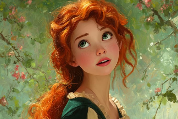 illustrate unique disney portrait painting art