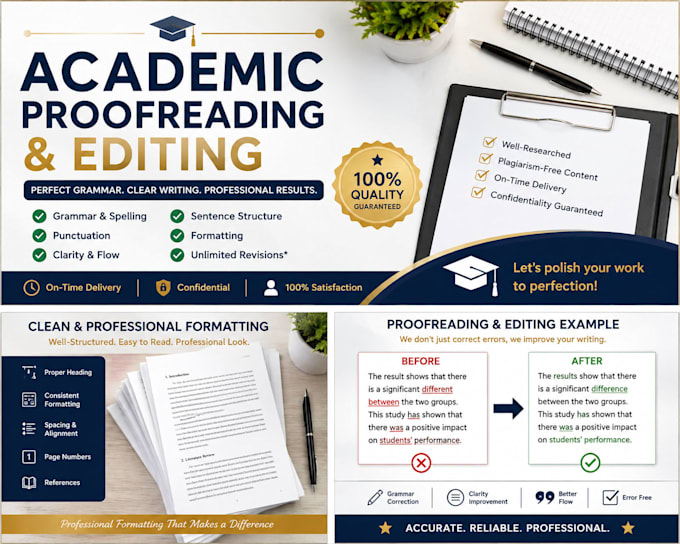 write format and proofread assignments and academic documents