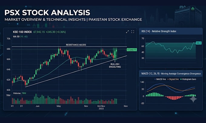 analyze psx stocks with rsi macd fibonacci technical
