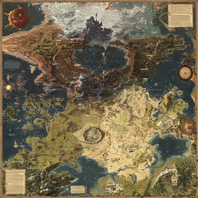 make fantasy map illustration for novels