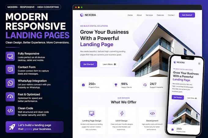 a modern responsive landing p