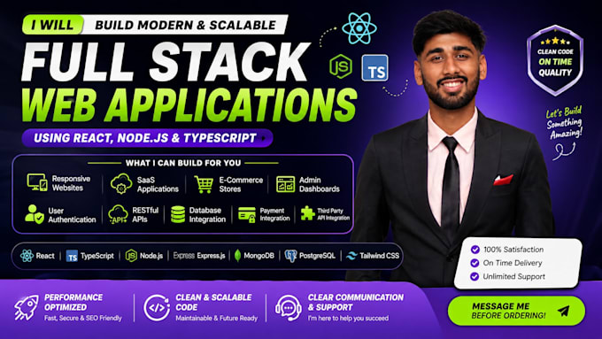 build full stack website using react, node and typescript