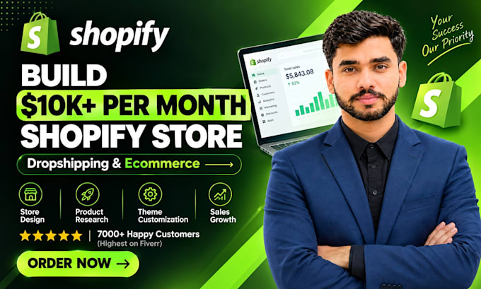 build shopify store or dropshipping ecommerce store