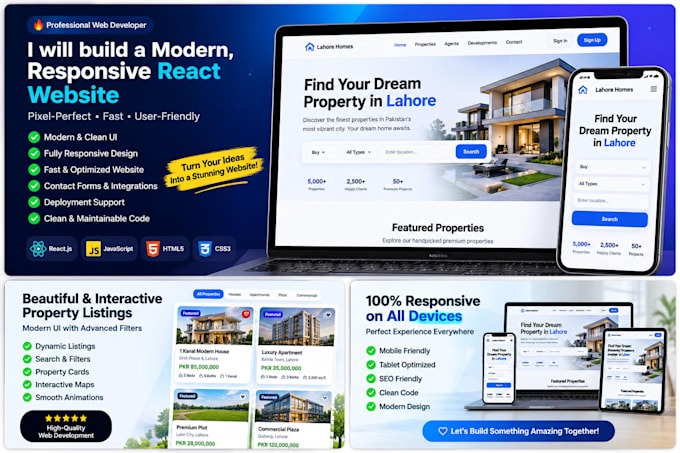 build a modern responsive react website
