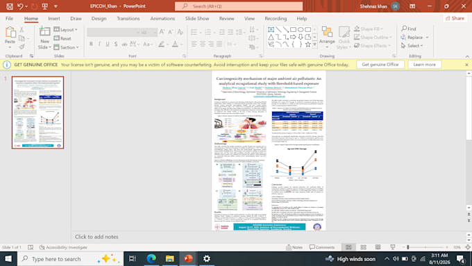 create academic writing and presentation