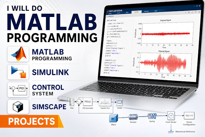 do matlab programming, simulink, control system and simscape projects