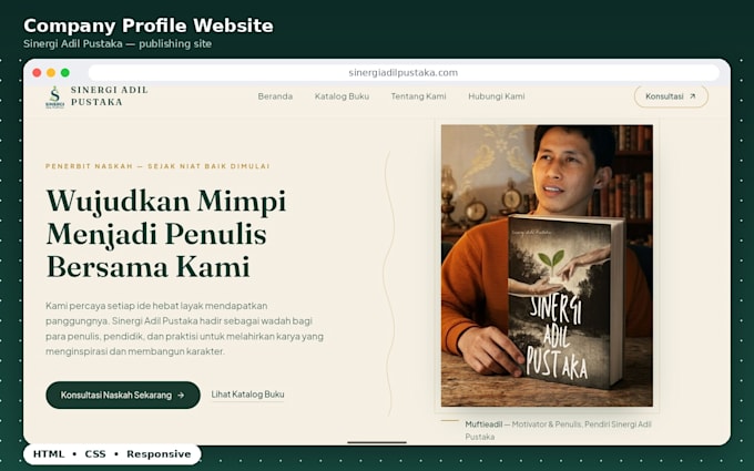 design and code a responsive HTML CSS website