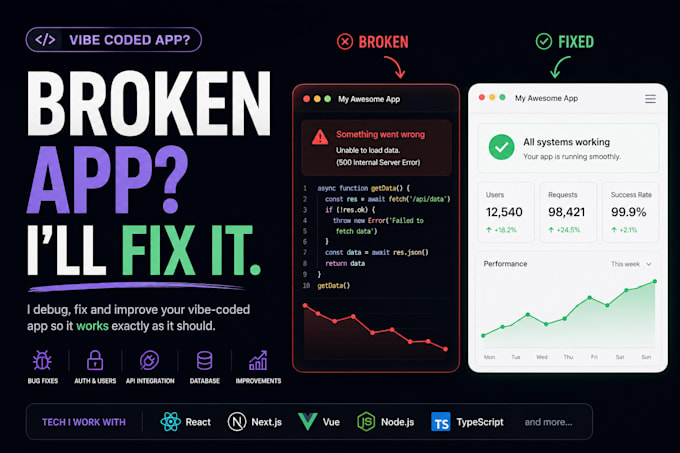 fix or improve your vibecoded app