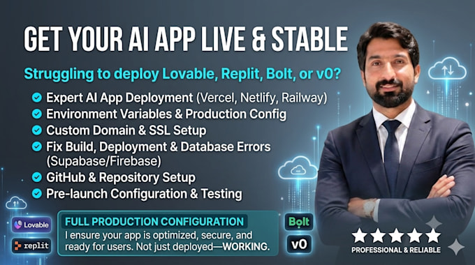 deploy and fix your lovable replit bolt or ai app