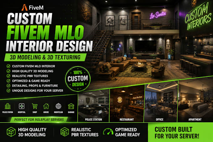 custom fivem mlo interior design and 3d texturing fivem mlo interior design
