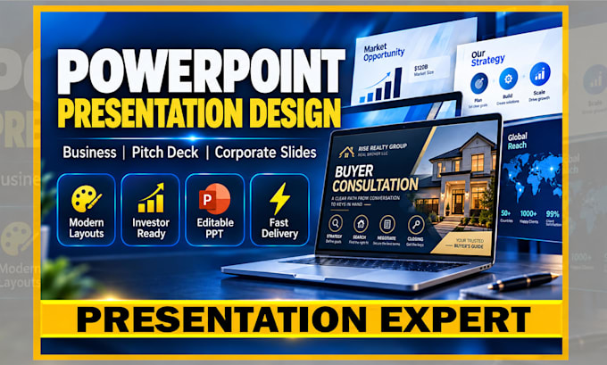 design and redesign pitch deck and powerpoint presentations