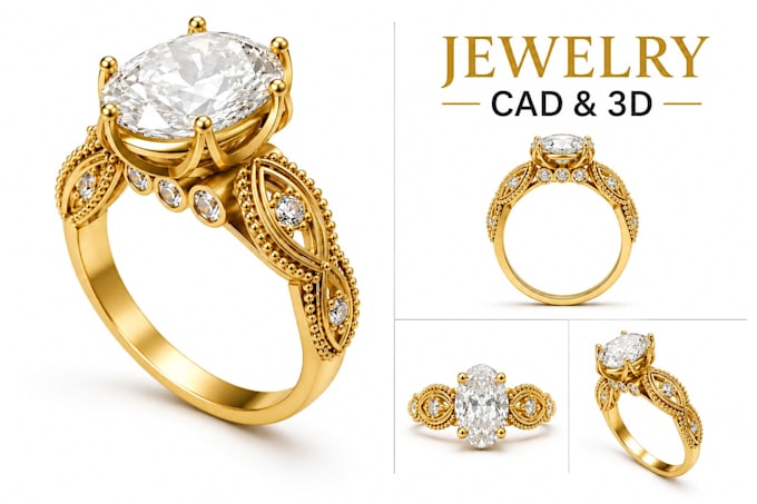 design custom jewelry cad 3d models and realistic  renders