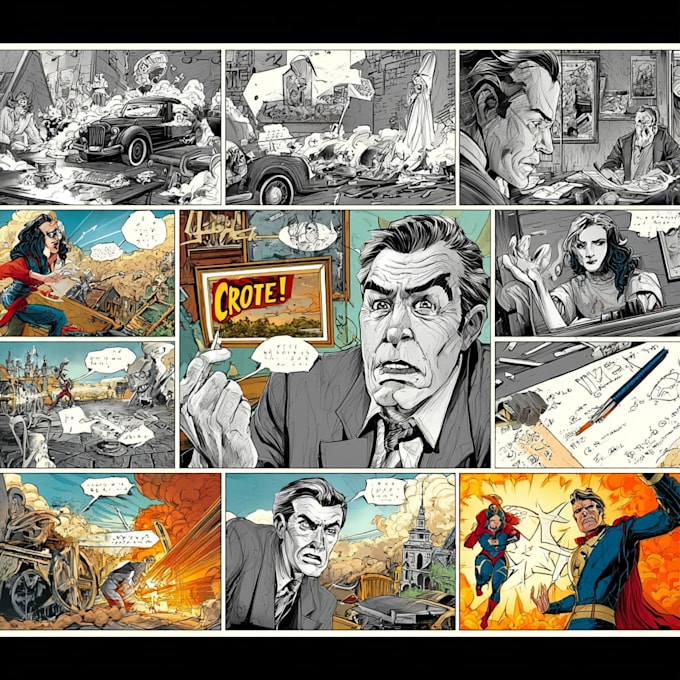 draw comic illustrations graphic novel book cover comic
