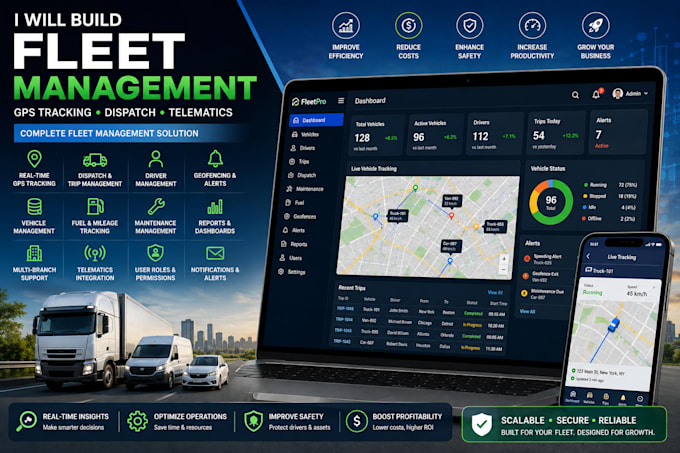 build fleet management gps tracking dispatch and telematics software