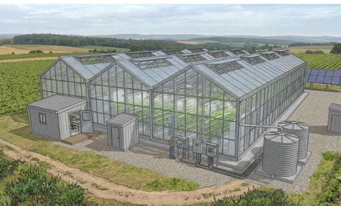do 3d greenhouse design ,layout modelling with 3d rendering