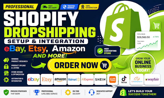 do shopify dropshipping ebay etsy amazon store setup