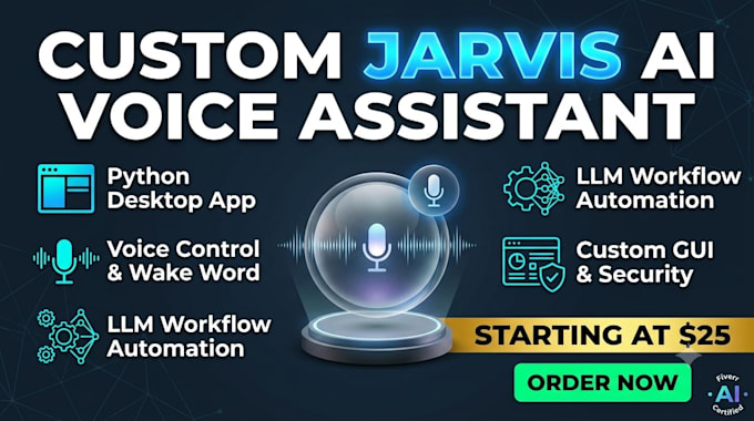 develop custom jarvis ai python desktop assistant voice bot for app automation