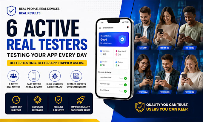 provide 20 testers for google play closed testing and app approval