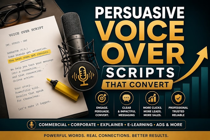 write persuasive voice over scripts for video ads