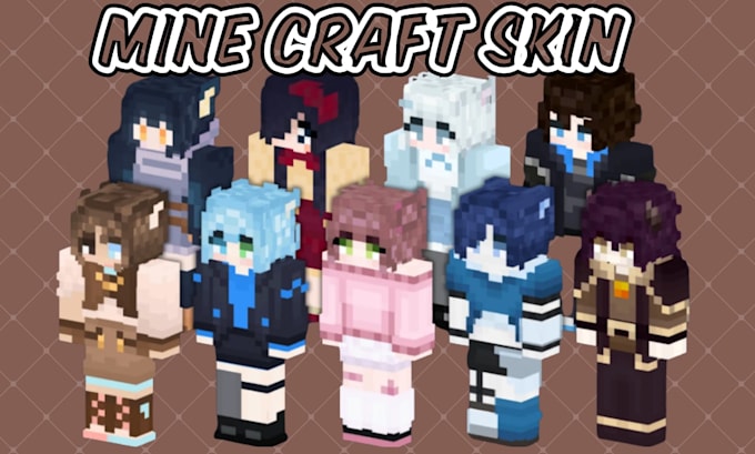 create custom minecraft skin model, java bedrock minecraft avatar logo skin art