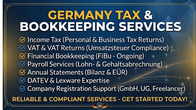 handle german bookkeeping, accounting, vat returns and payroll