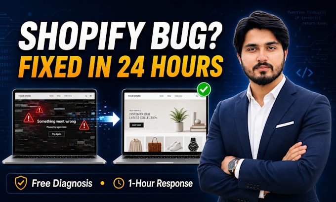 fix shopify bugs, errors and website issues as a shopify developer