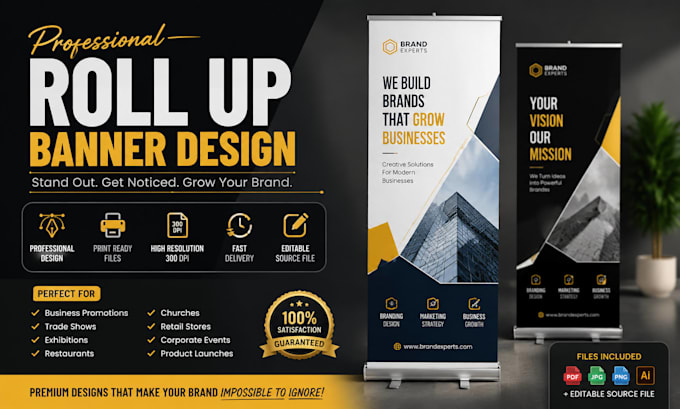 roll up banner, retractable, pull up banner design