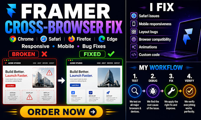 fix cross browser issues and bugs on your framer website