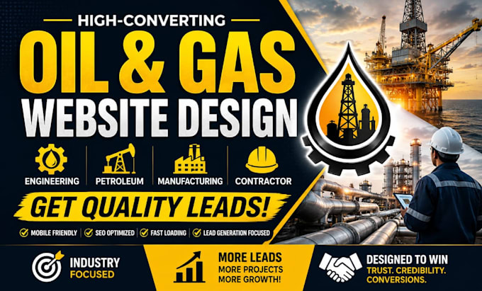 oil and gas website engineering petroleum logo, manufacturing contractor leads