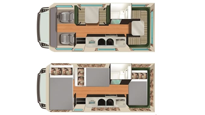 create 3d motorhome and camper van interior exterior design