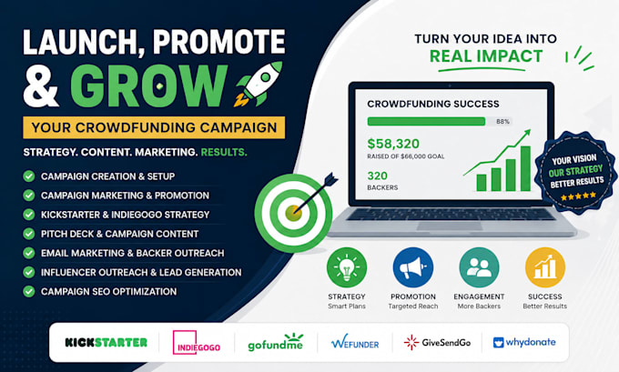 promotion your kickstarter indiegogo wefunder givesendgo campaign