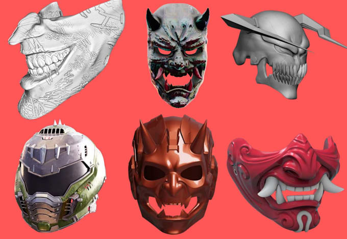 do custom model mask 3d print and paint mask model cosplay creation helmet model