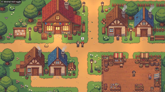 create top down pixel art tileset game map and background assets rpg maker
