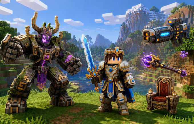 create custom minecraft blockbench 3d models, textures and animations