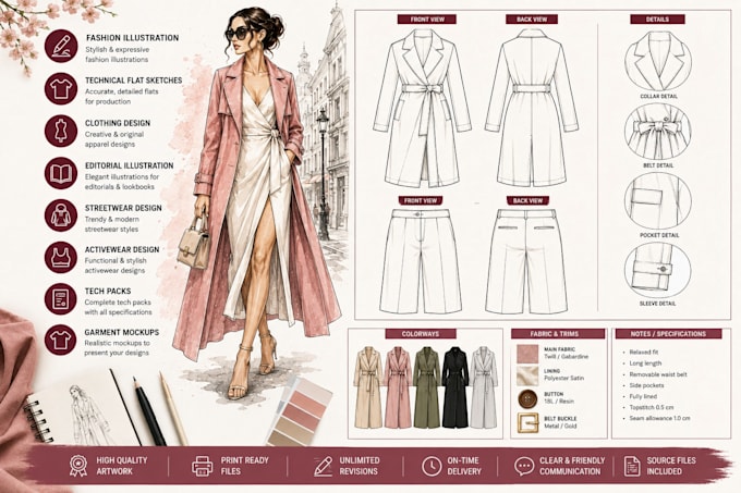 create editorial fashion illustrations for magazines and brands